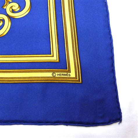 Used-B Hermes Carre90 Les Tuileries Garden Large Scarf Blue No Material ...