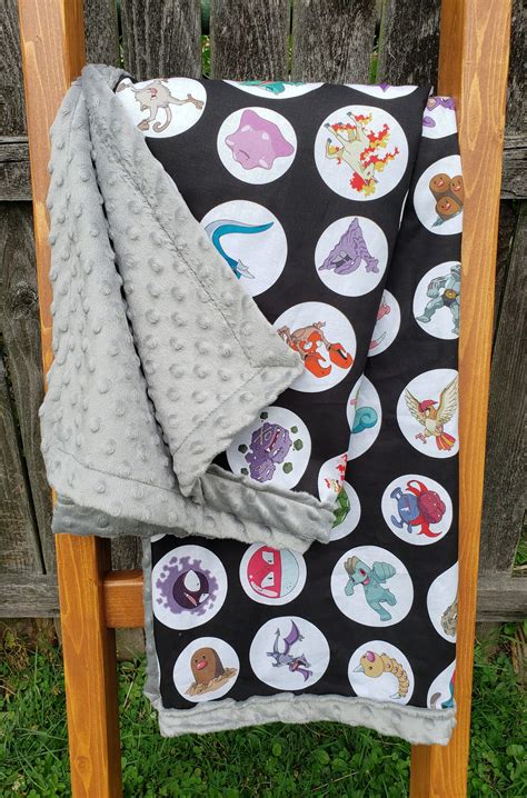 Pokemon Minky Blanket Pokemon Minky Throw Pokemon Kids | Etsy