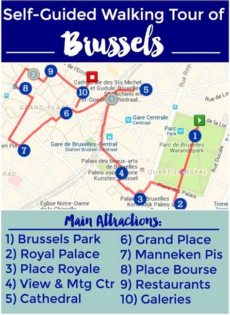 Brussels Attractions Map | FREE PDF Tourist City Tours Map Brussels 2025