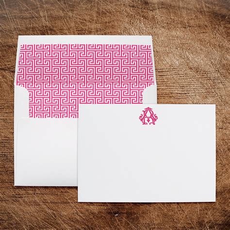 Personalized Stationery Note Cards With Lined Envelopes Pink - Etsy