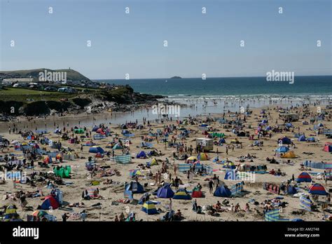 Polzeath Beach Cornwall August Bank holiday Overcrowded surfing ...