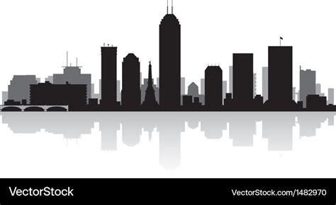 Indianapolis usa city skyline silhouette Vector Image