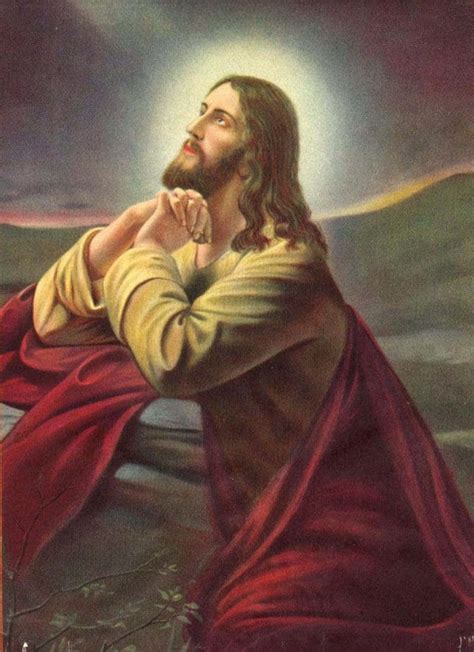 Download Jesus Praying With His Hands On His Knees Wallpaper | Wallpapers.com