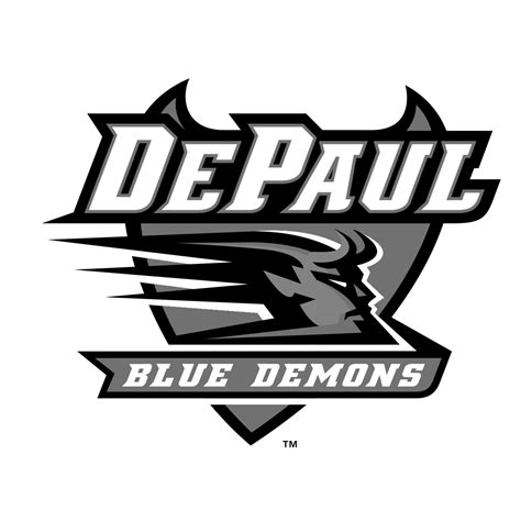 DePaul Blue Demons Logo Black and White – Brands Logos