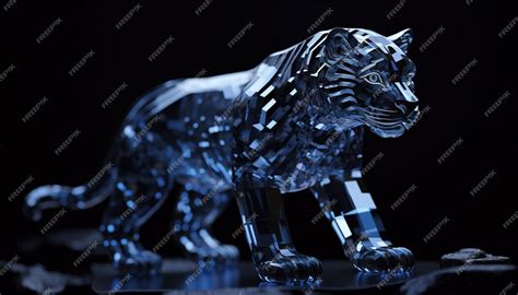 Premium AI Image | Clear glass crystal animals Generative Ai