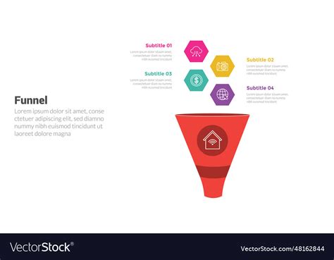 Funnel shape infographics template diagram Vector Image