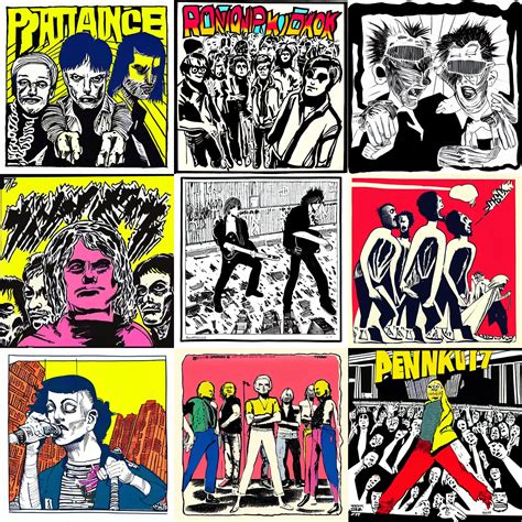 Album art for a punk record from the 70s, | Stable Diffusion