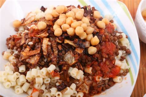 Kushary Egyptian Dish Close Up Stock Photo - Image of chickpea, dish ...