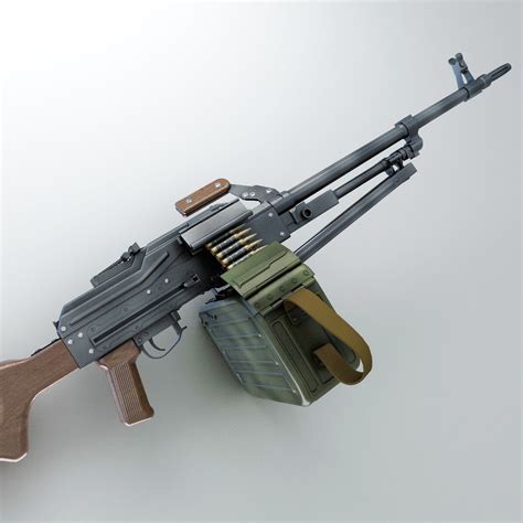 PK Machine gun Hi-Res 3D Model MAX OBJ FBX LWO LW LWS MA MB - CGTrader.com