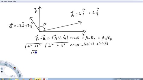 dot product example - YouTube