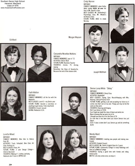 Southern Senior High School Class of 1976 Yearbook Photos - Airplanes and Rockets