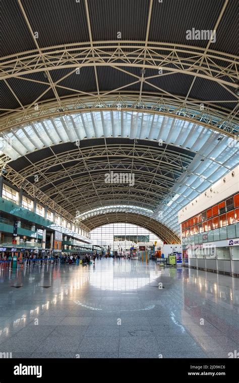 Izmir, Turkey - June 2022: Izmir Adnan Menderes airport departure terminal architecture. Izmir ...