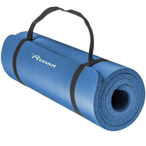 Reehut 1/2-Inch Extra Thick High Density NBR Exercise Yoga Mat for Pilates, Fitness & Workout w ...