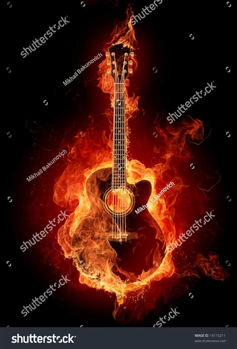 Fire Guitar Stock Illustration 14115211 | Shutterstock