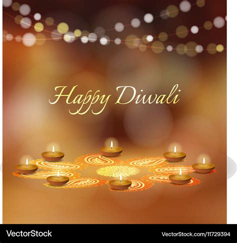 Happy diwali greeting card invitation indian Vector Image