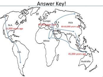 Early Human Migration - Map Activity | TPT