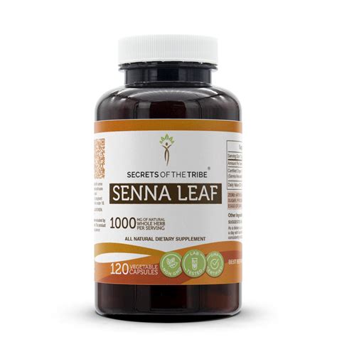 Secrets of the Tribe Senna Leaf 120 Capsules 1000 mg Senna Leaf (Senna Alexandrina) Dried Leaf ...