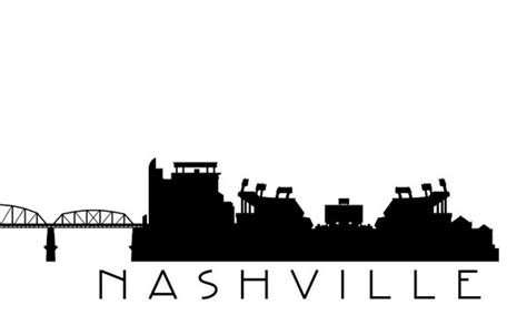 Nashville Skyline Silhouette Printable Skyline Nashville | Etsy