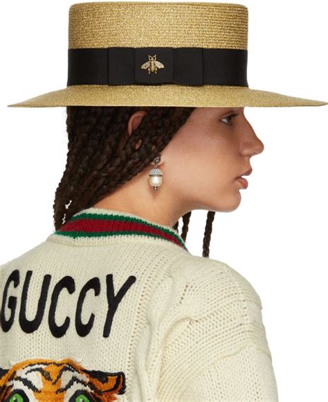 Gucci - Gold Alba hat | Hat hairstyles, Fashion, Outfits