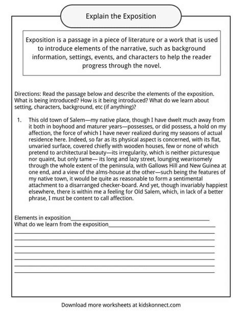 Exposition Examples, Definition and Worksheets | KidsKonnect