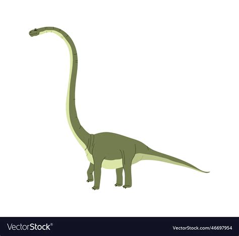 Tall dinosaur isolated childish brontosaurus dino Vector Image