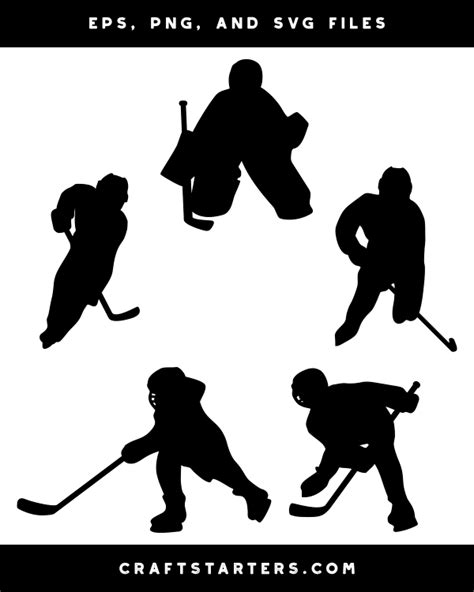 Kids Playing Hockey Clipart Silhouette