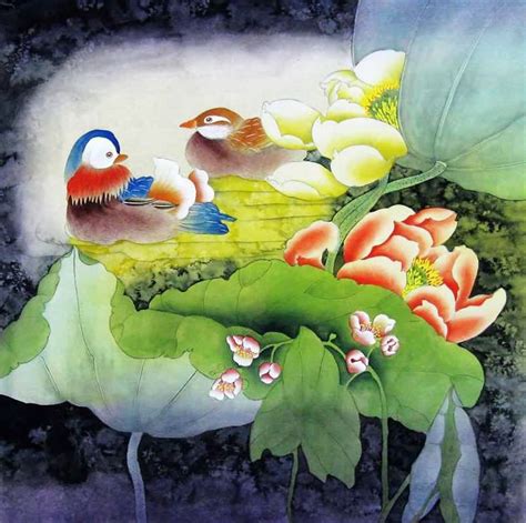 Chinese Mandarin Duck Painting Mandarin duck 2383011, 66cm x 66cm(26〃 x ...