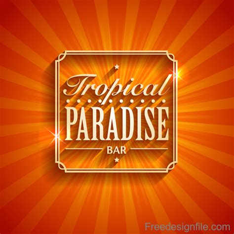 Tropical paradise logo design vector free download