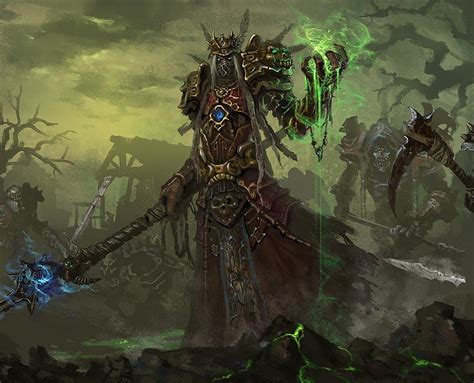 Lich king, undead, village, army, skeletons, wizard, HD wallpaper | Peakpx