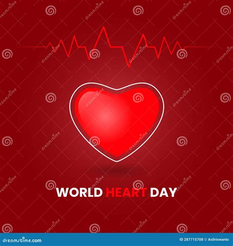 World Heart Day Design Template Stock Vector - Illustration of september, heart: 287715708