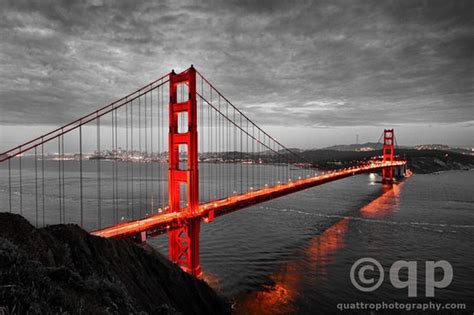 Golden Gate Bridge Black And White At Night