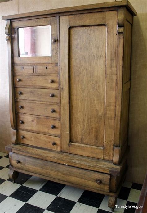 Antique Chifferobe At Turnstyle Vogue. Late 1800's. Empire Design. #antiques | Antique oak ...