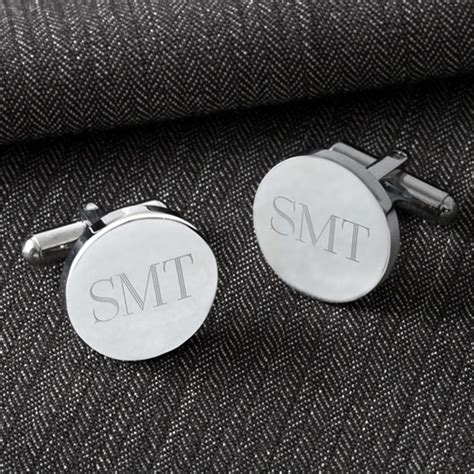 Personalized Classic Silver Round Cufflinks - The Man Registry