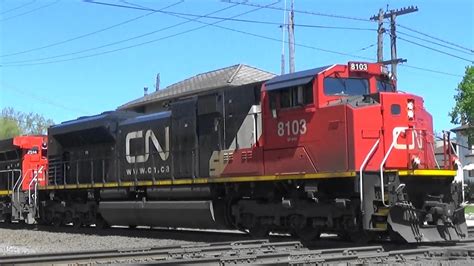 CN 8103- SD70ACe Leads a Freight, West Chicago, IL - YouTube