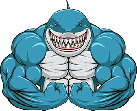 Muscular Shark Gym Home Decal Vinyl Sticker 14 X 11 >>> Read more ...