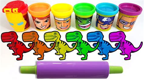 Learn Colors with Play Doh Dinosaur Molds - YouTube