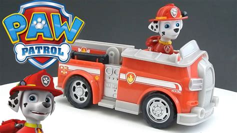 Paw Patrol Toy Marshall's Fire Fightin' Truck Toy Review from Spinmaster - YouTube