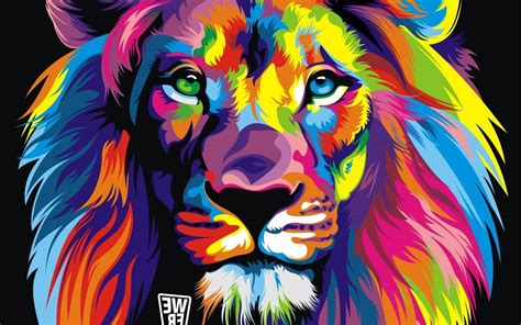 Abstract Lion Art | Download hd wallpapers of 244785-lion, Colorful, Abstract. Free ... Lion ...