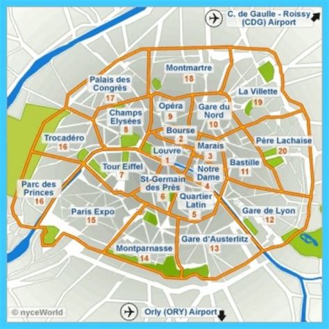 Paris Map Neighborhoods - Neighborhood Maps of Paris, France - TravelsMaps.Com