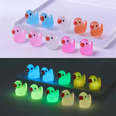 Buy 110 Pcs Random Color Mini Resin Duck Glow in The Dark，Miniature ...