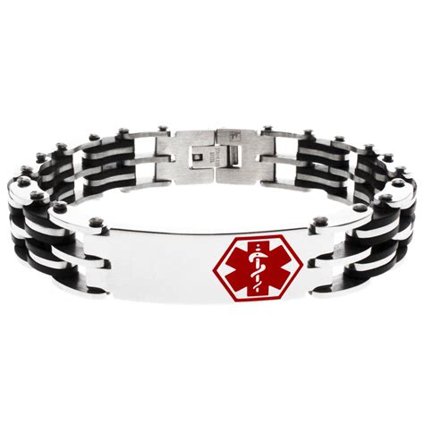 Medical Alert Bracelet Free Custom Personalized Engraving Jewelry Emergency Contact SOS Medic ID ...