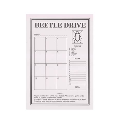 Global Featured Beetle Drive Score Pads for Beetle game x 4 pads Products with Free Delivery ...