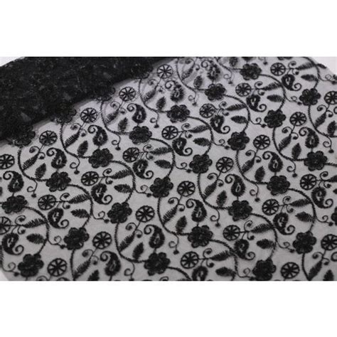 Net Black Thread Embroidery Fabric for Garments at Rs 90/meter in Surat