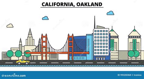 Oakland Skyline Horizontal Banner. Cartoon Vector | CartoonDealer.com #237736995