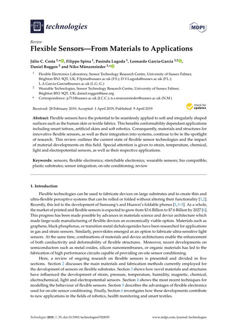 (PDF) Flexible Sensors-From Materials to Applications