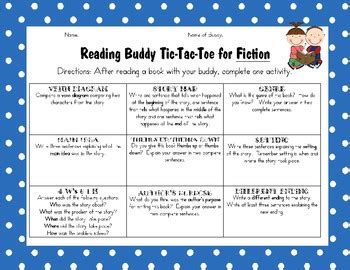 Reading Buddy Activities by Rebecca Boehler | Teachers Pay Teachers