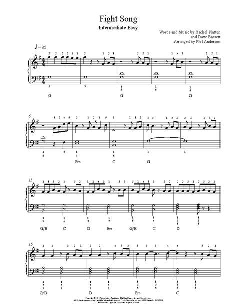 Fight Song by Rachel Platten Sheet Music & Lesson | Intermediate Level