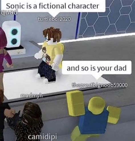 two people are talking to each other in front of a computer screen that says sonic is a ...