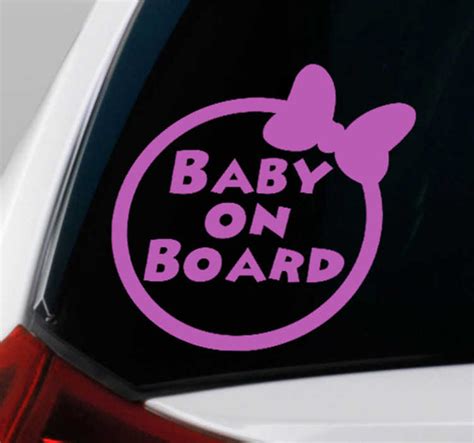 Cute bow design baby on board sticker - TenStickers