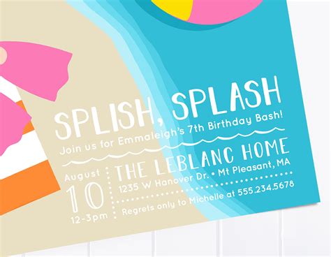 Girl Swimming Invitations Summer Pool Party Summer Birthday | Etsy